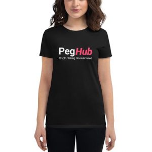 PegHub Logo Crypto Staking Revolutionized - Women's Fashion Fit T Shirt Black